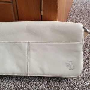 Ralp Lauren White Accordian Handbag